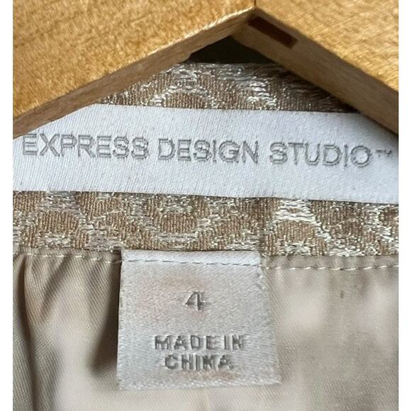 Express Design Studio Gold Metallic Bolero Jacket Iridescent Cropped Formal 4 - Picture 7 of 8